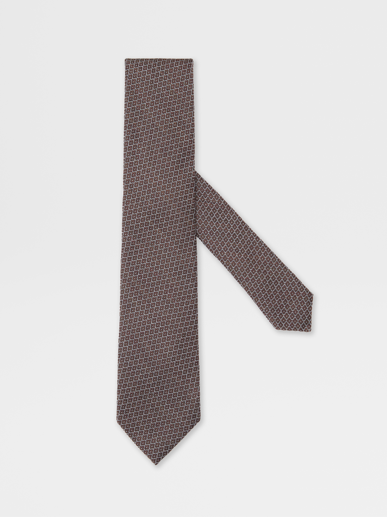 Dark Brown Wool and Silk Mélange Tie